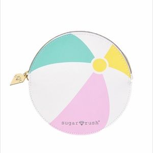 Sugar Rush Beach Ball Cosmetic Bag, Pink, White